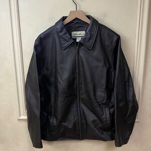 Eddie Bauer Leather Bomber Jacket XL Brown Style 1466 Vintage Moto Pre-owned